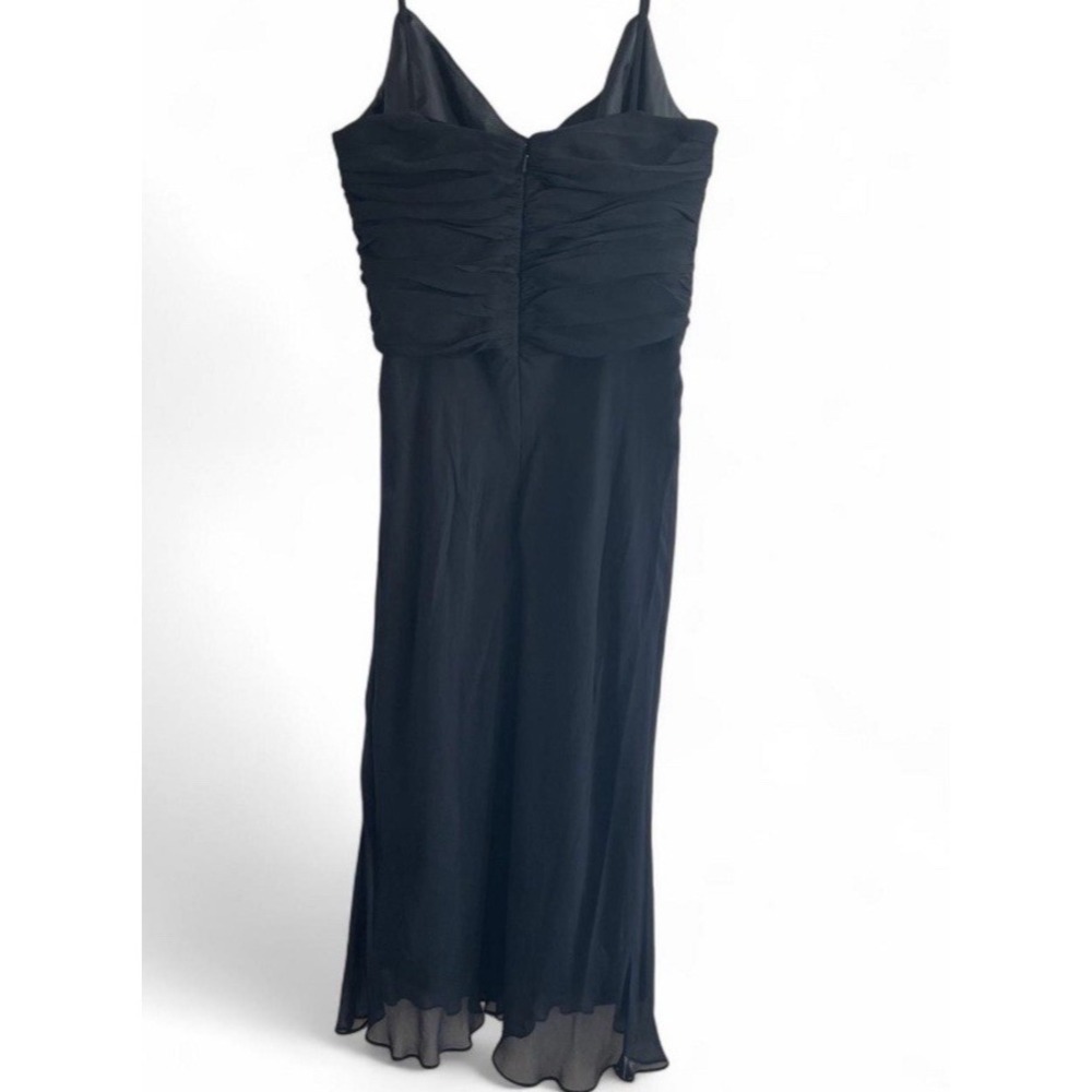 Vintage 90's Y2K Cache Black Dress Ruched Beaded Detail Women's 10 - Picture 3 of 8